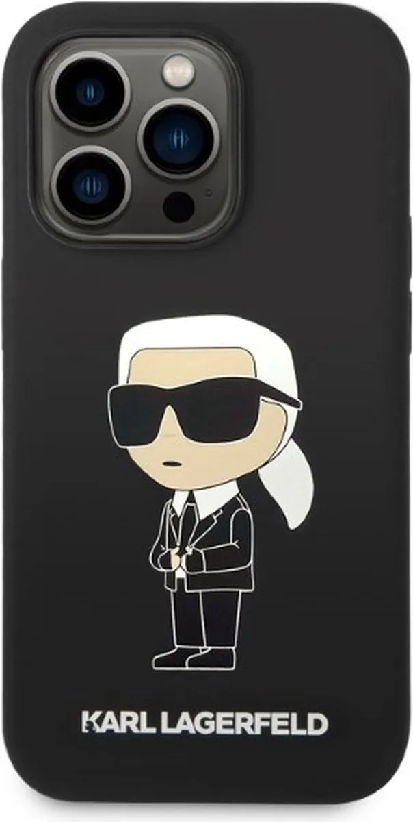 Karl Lagerfeld KLHMP14LSNIKBCK iPhone 14 Pro Hoesje - Zwart - Siliconen - MagSafe