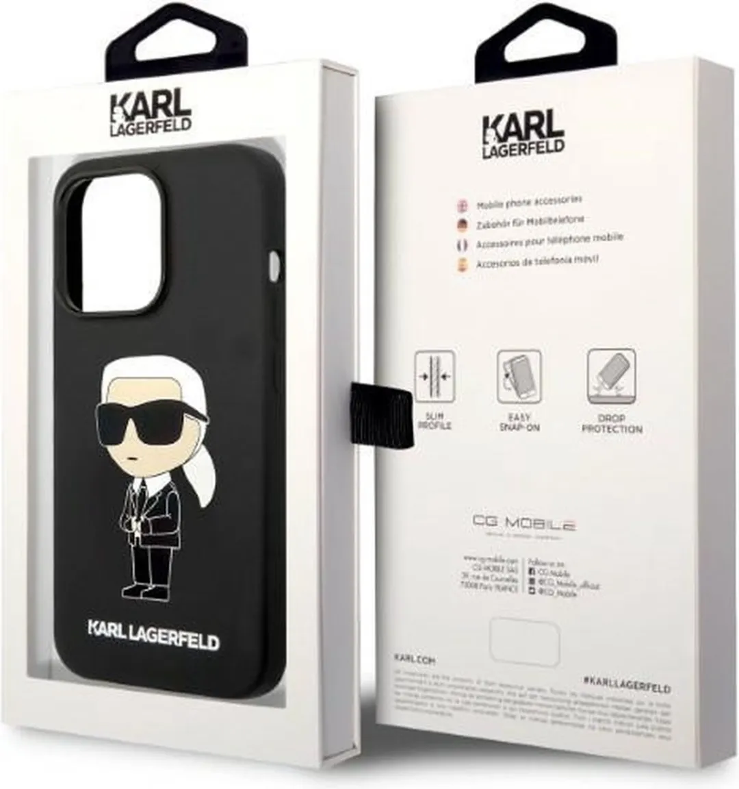 Karl Lagerfeld KLHMP14LSNIKBCK iPhone 14 Pro Hoesje - Zwart - Siliconen - MagSafe