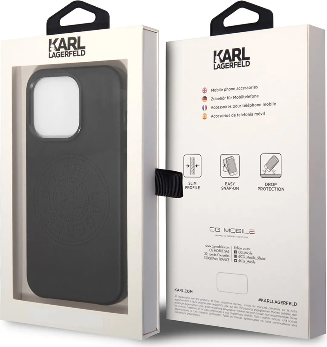 Karl Lagerfeld iPhone 14 Pro Backcase KLHCP14MSLBK - Effen Zwart