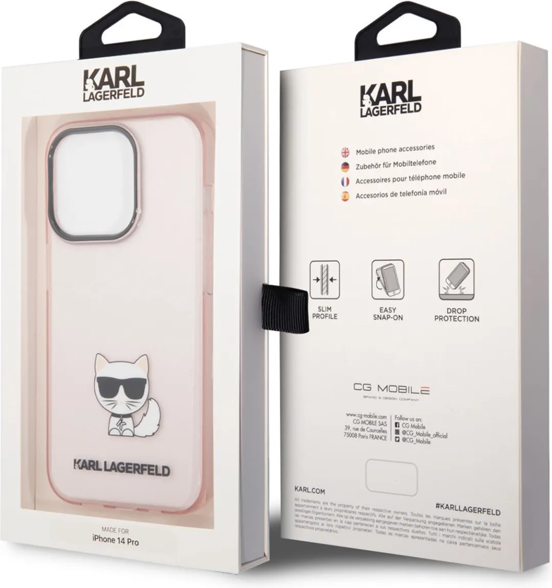 Karl Lagerfeld TPU Back Cover iPhone 14 Pro - Roze - MagSafe