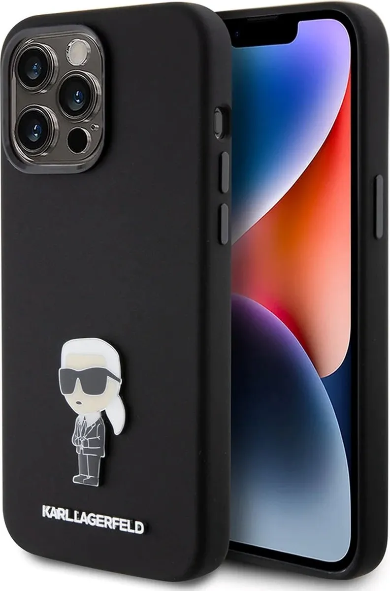 Karl Lagerfeld Ikonik Metal Pin Hoesje iPhone 15 Pro Max