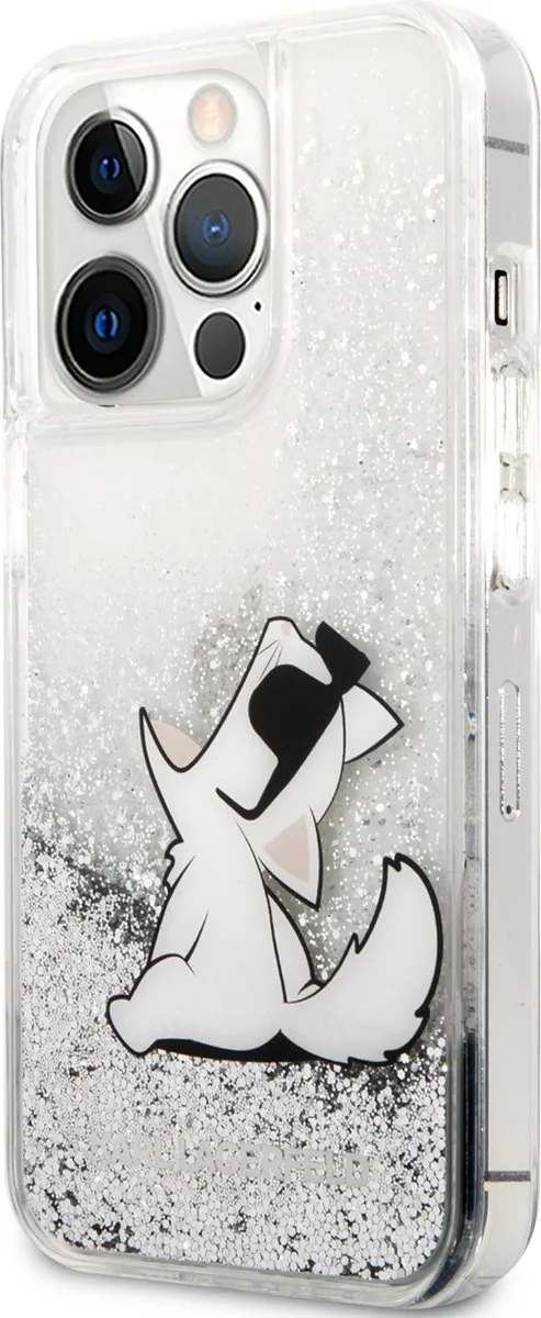 Karl Lagerfeld Liquid Glitter Backcase iPhone 13 Pro Max - Zilver - 7734
