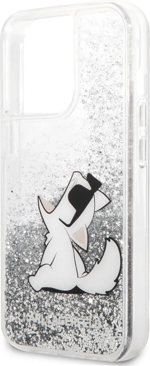 Karl Lagerfeld Liquid Glitter Backcase iPhone 13 Pro Max - Zilver - 7734 - afbeelding 6 van 6