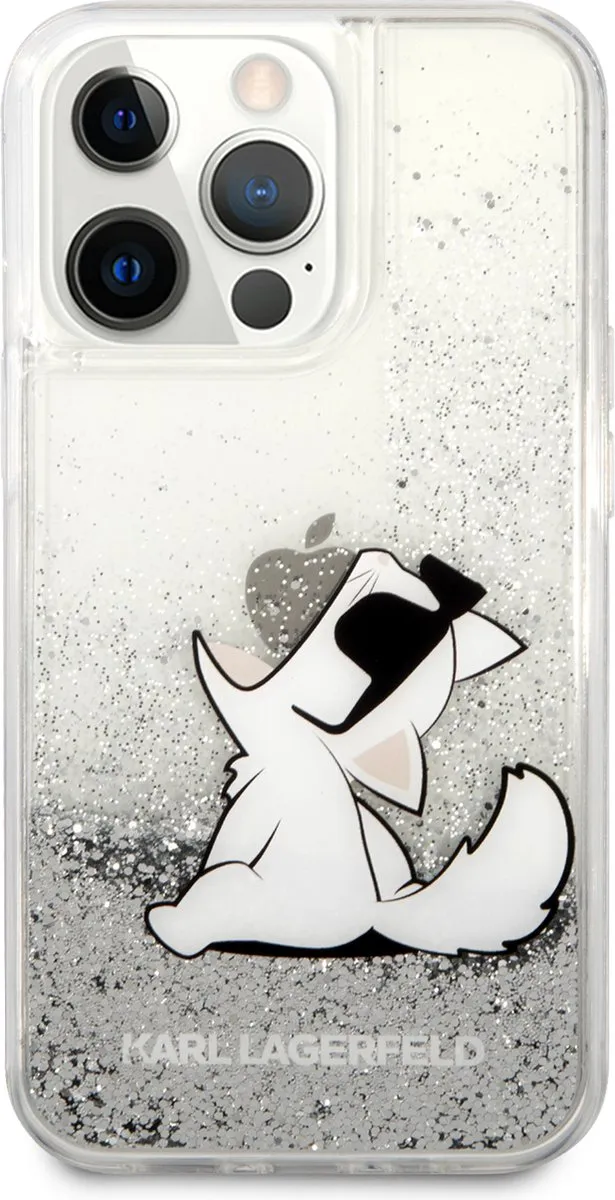 Karl Lagerfeld Liquid Glitter Backcase iPhone 13 Pro Max - Zilver - 7734