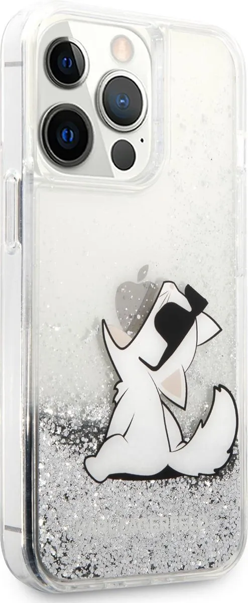 Karl Lagerfeld Liquid Glitter Backcase iPhone 13 Pro Max - Zilver - 7734