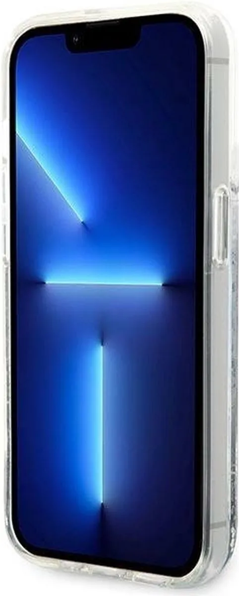 Karl Lagerfeld KLHCP14XLCRSGRS Hoesje iPhone 14 Pro Max - Zilver Liquid Glitter