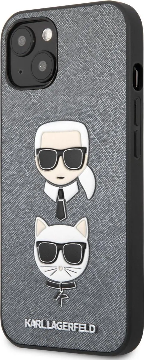Karl Lagerfeld iPhone 13 Mini Hoesje - Zilver - PU - MagSafe
