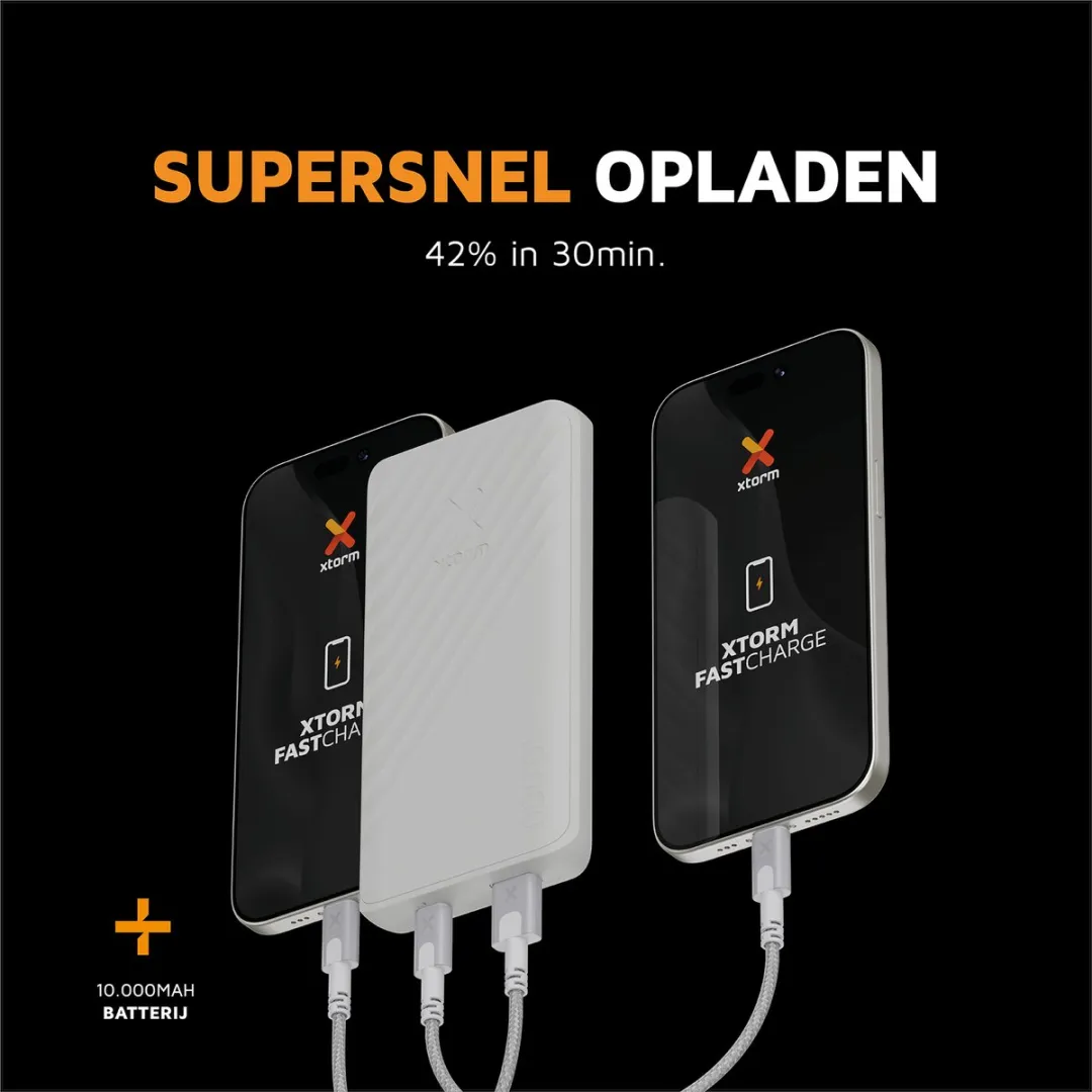 Xtorm Go2 Powerbank XG2100U 10.000mAh - 2x USB - Wit - afbeelding 6 van 6
