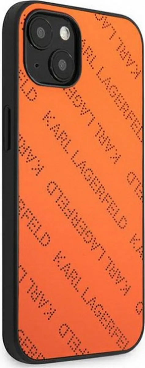 Karl Lagerfeld Perforated Allover Back Case - iPhone 13 - Oranje