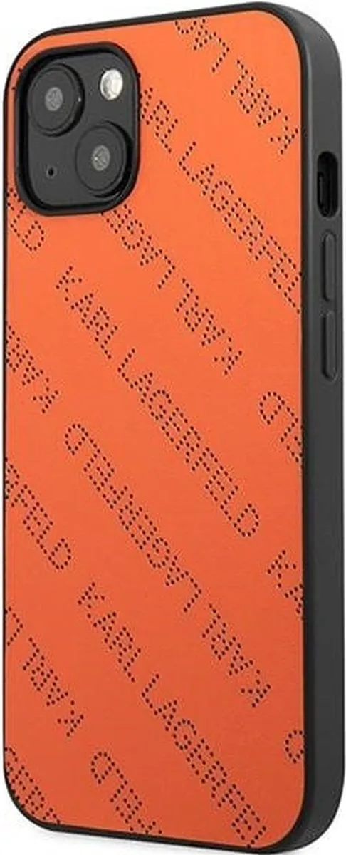 Karl Lagerfeld Perforated Allover Back Case - iPhone 13 - Oranje