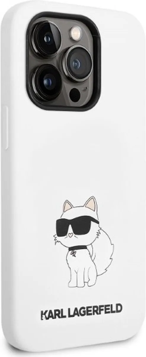 Karl Lagerfeld KLHCP14LSNCHBCH iPhone 14 Pro Hoesje - Wit