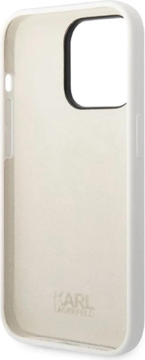 Karl Lagerfeld KLHCP14LSNCHBCH iPhone 14 Pro Hoesje - Wit