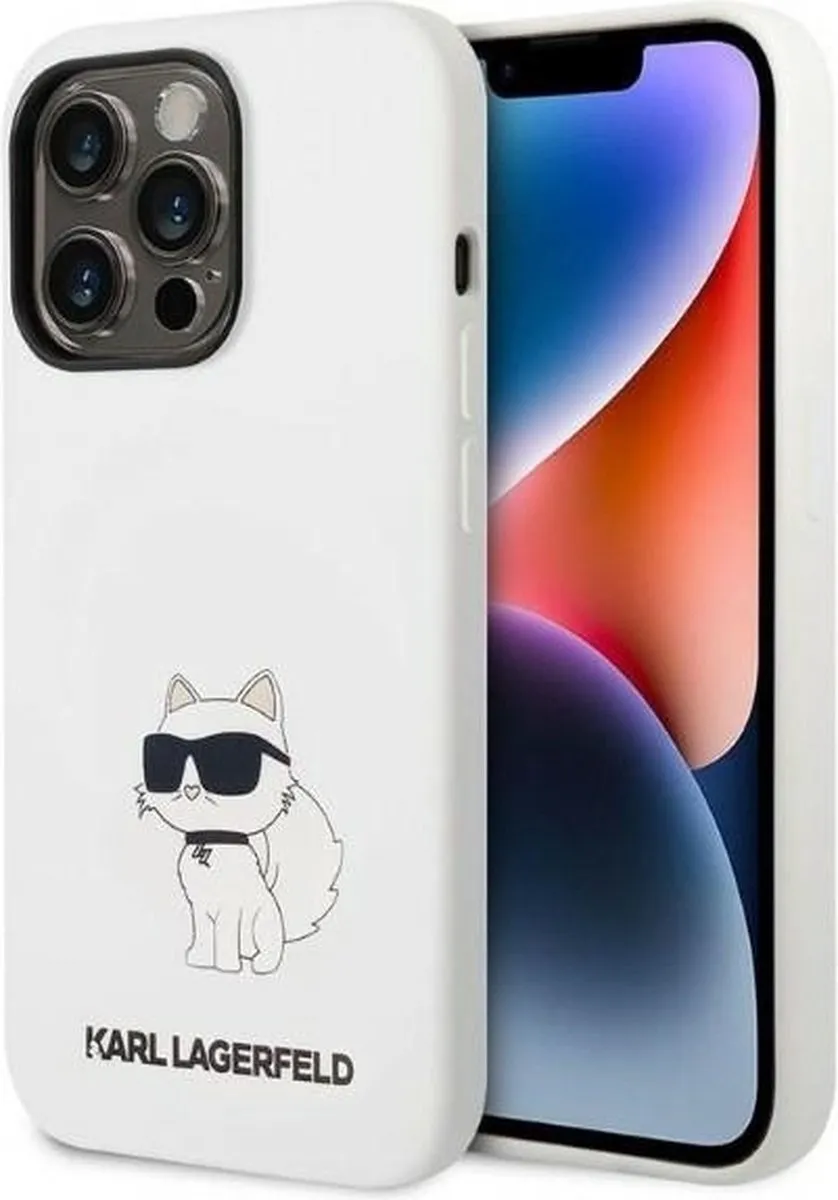 Karl Lagerfeld KLHCP14LSNCHBCH iPhone 14 Pro Hoesje - Wit