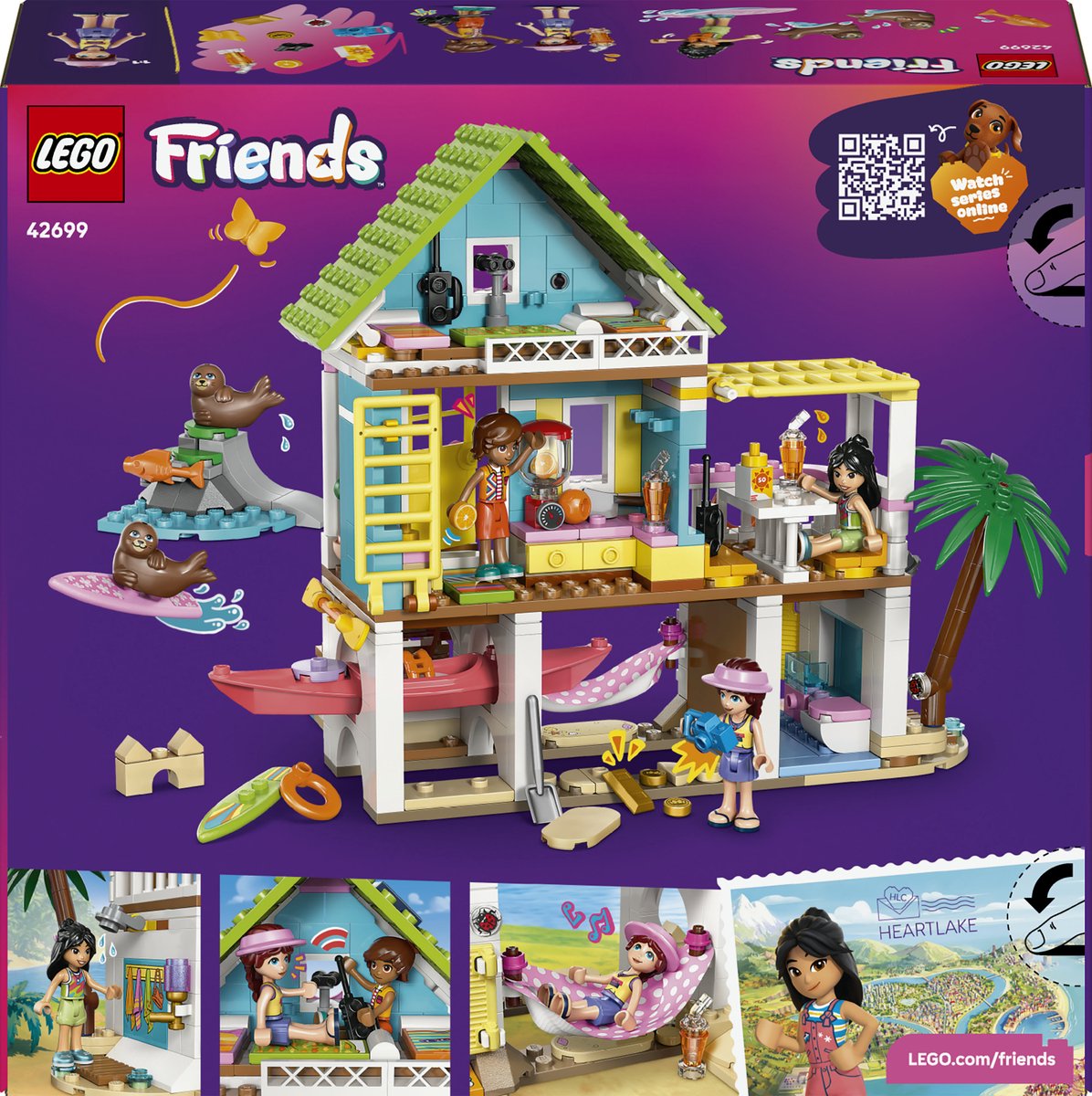 LEGO Friends strandhuis speelset met robben - creatief bouwplezier.