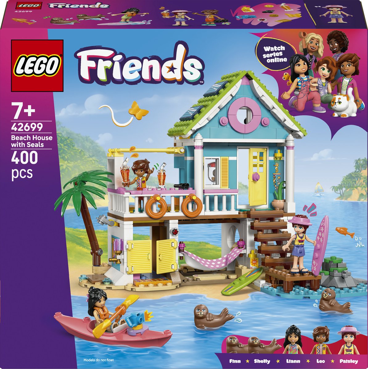 LEGO Friends strandhuis speelset met robben - creatief bouwplezier.