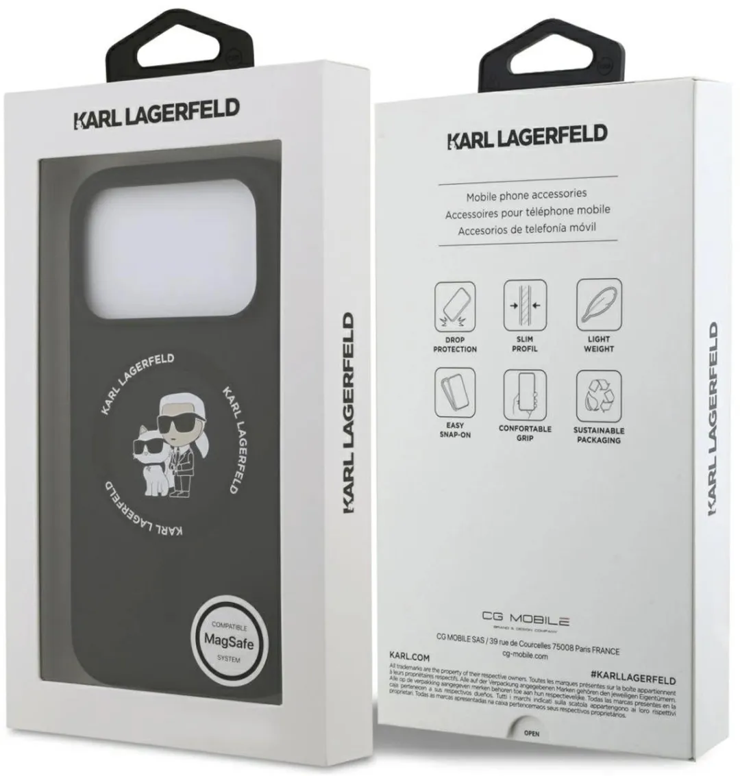 Karl Lagerfeld Silicone Karl&Choupette Ring Magsafe Case - iPhone 17 Pro - Zwart - afbeelding 6 van 6