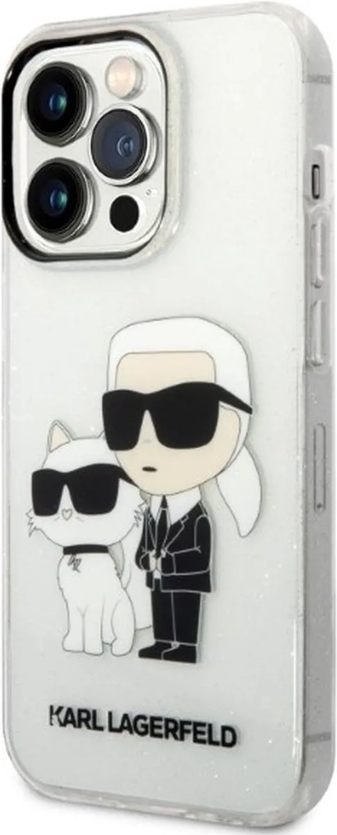 Karl Lagerfeld KLHCP14LHNKCTGT iPhone 14 Pro Hardcase - Transparant Glitter