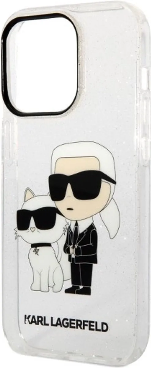 Karl Lagerfeld KLHCP14LHNKCTGT iPhone 14 Pro Hardcase - Transparant Glitter - afbeelding 6 van 6