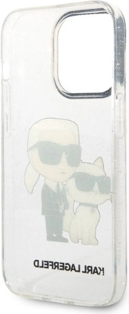 Karl Lagerfeld KLHCP14LHNKCTGT iPhone 14 Pro Hardcase - Transparant Glitter