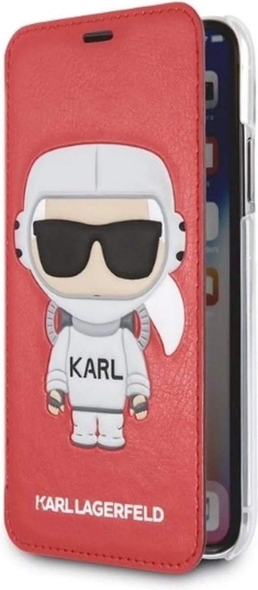 Karl Lagerfeld Cosmonaut Hoesje iPhone X-Xs - Rood