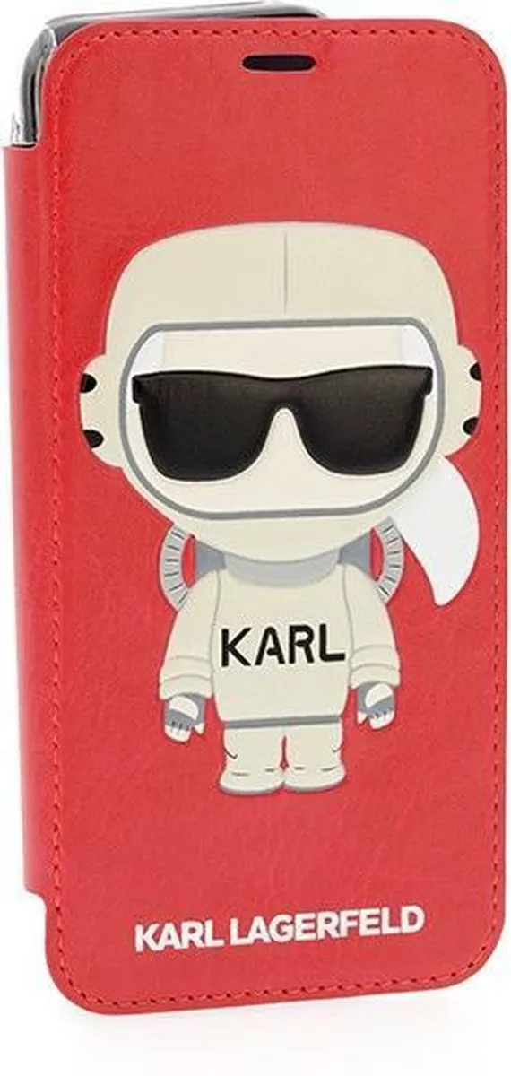 Karl Lagerfeld Cosmonaut Hoesje iPhone X-Xs - Rood