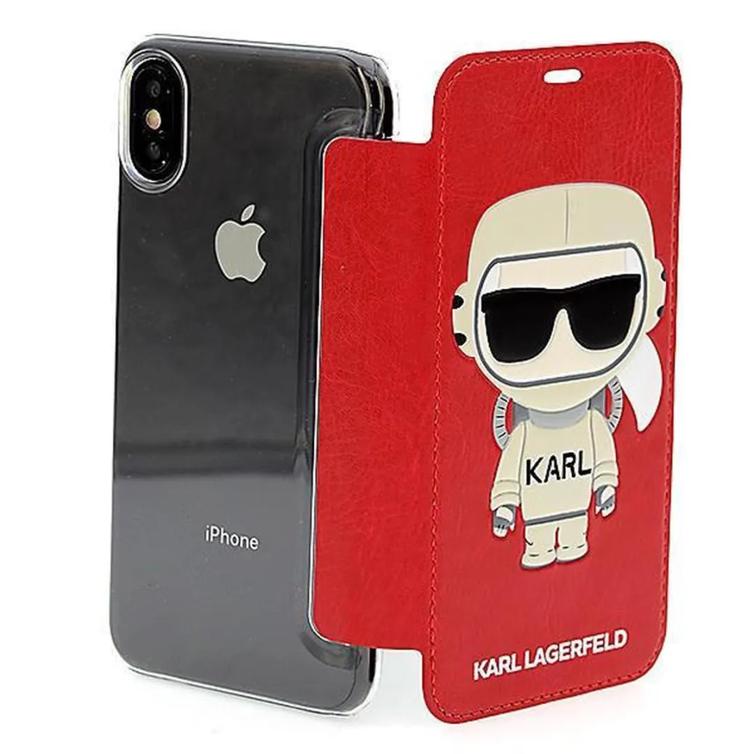 Karl Lagerfeld Cosmonaut Hoesje iPhone X-Xs - Rood