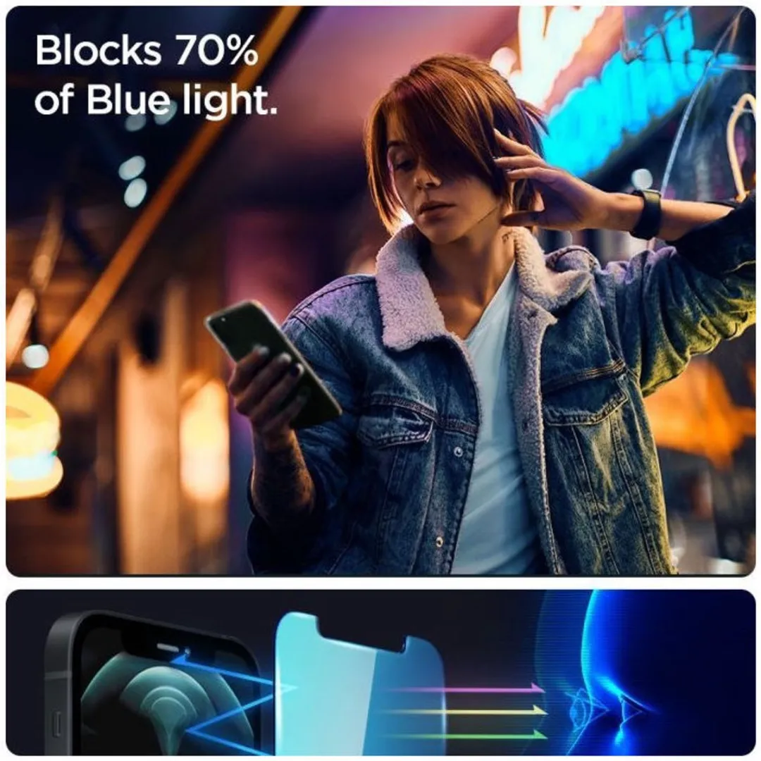 Spigen iPhone 16e Screenprotector Anti-Blue - 2 Stuks