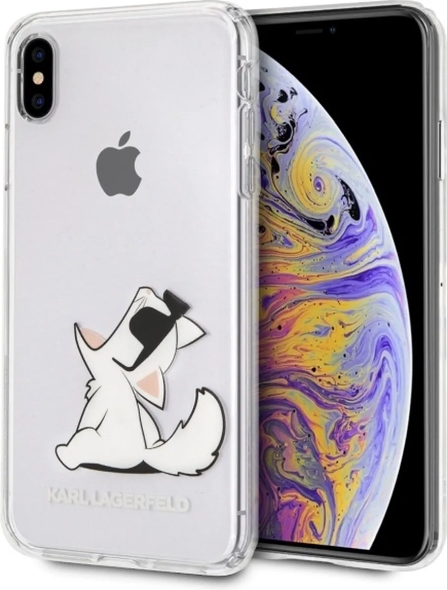 Karl Lagerfeld Choupette Transparant Hoesje iPhone Xs Max S203-11