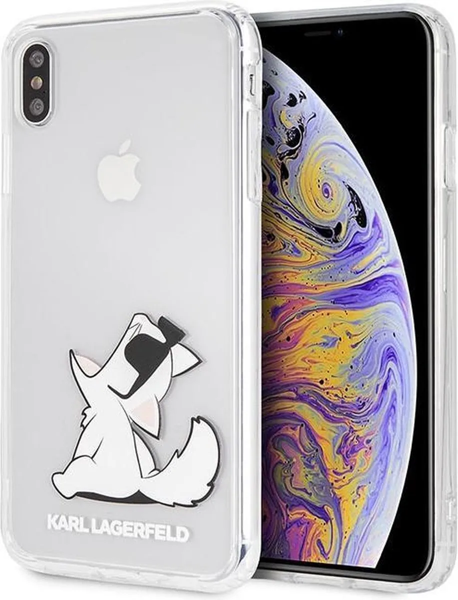 Karl Lagerfeld Choupette Transparant Hoesje iPhone Xs Max S203-11