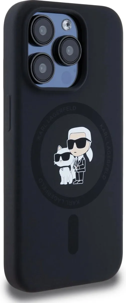 Karl Lagerfeld iPhone 15 Pro Back Cover - Magsafe KLHMP15LSCMKCRHK - Zwart