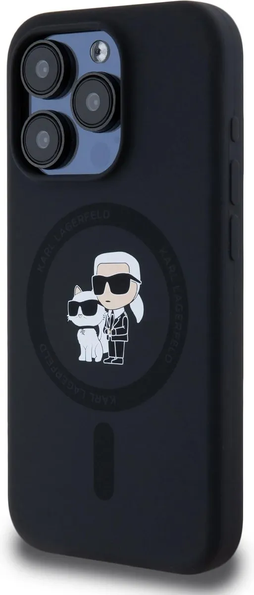 Karl Lagerfeld iPhone 15 Pro Back Cover - Magsafe KLHMP15LSCMKCRHK - Zwart