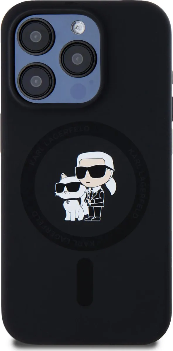 Karl Lagerfeld iPhone 15 Pro Back Cover - Magsafe KLHMP15LSCMKCRHK - Zwart - afbeelding 6 van 6