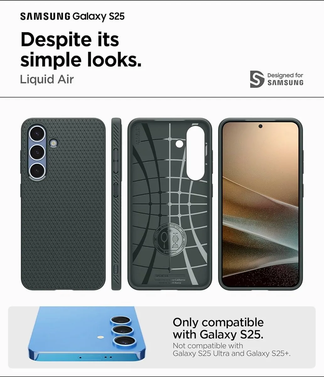 Spigen Liquid Air Back Cover - Groen voor Samsung Galaxy S25