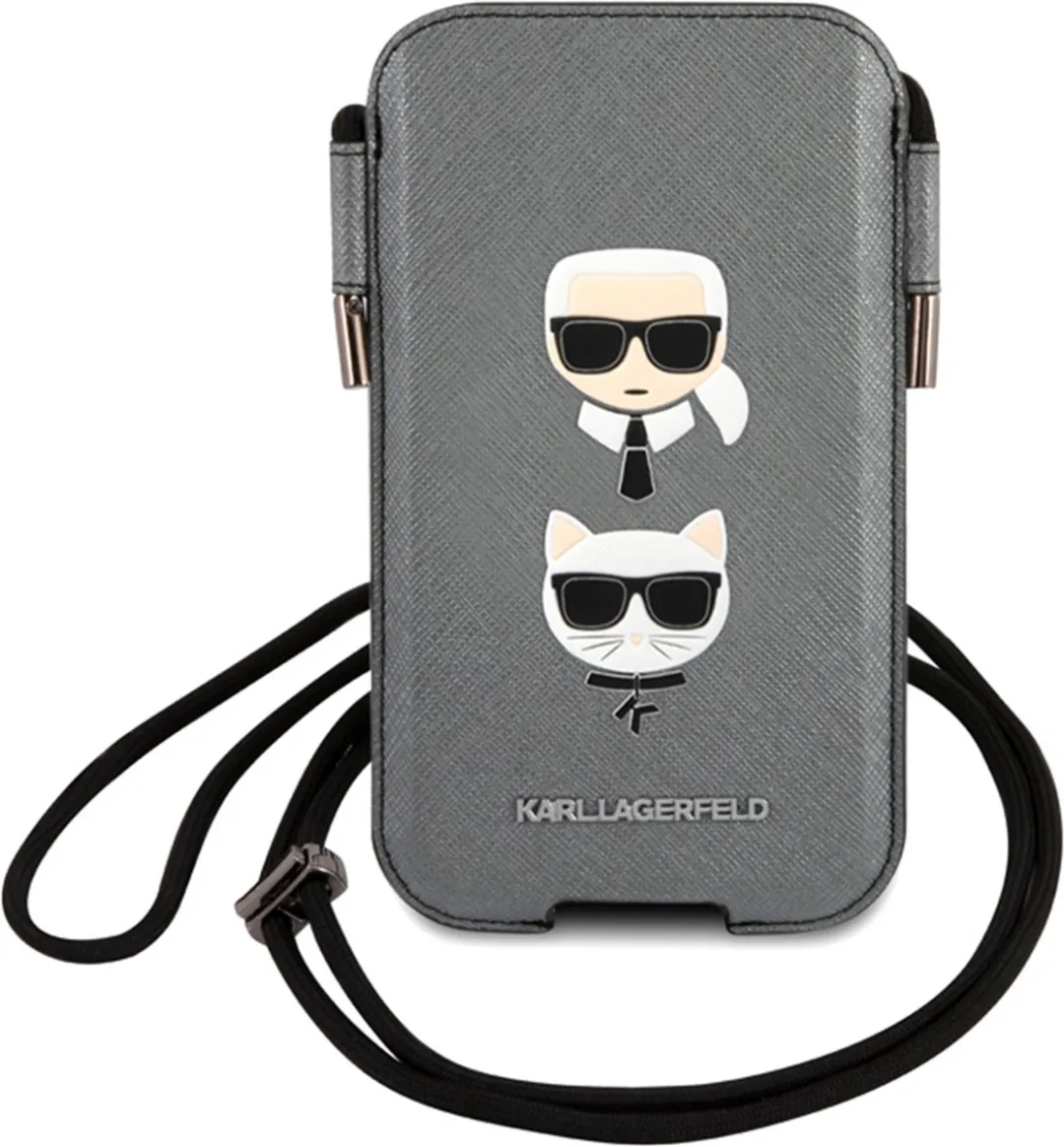 Karl Lagerfeld Saffiano Smartphonehoesje 6.1" - Grijs - MPN 3666339030780