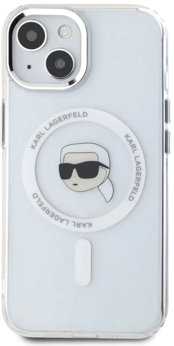 Karl Lagerfeld Magnetische Hoes iPhone 15 Plus - Metaal - Transparent