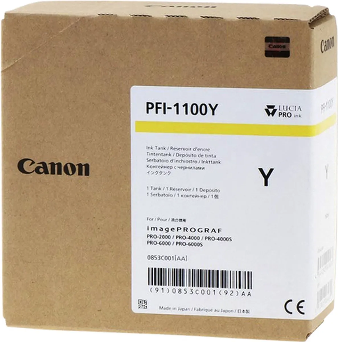 Canon 0853C001 Geel Inktcartridge - 160ml
