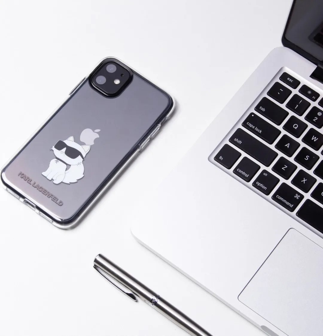 Karl Lagerfeld KLHCN61HNCHTCT Hoesje iPhone 11/Xr - Transparant