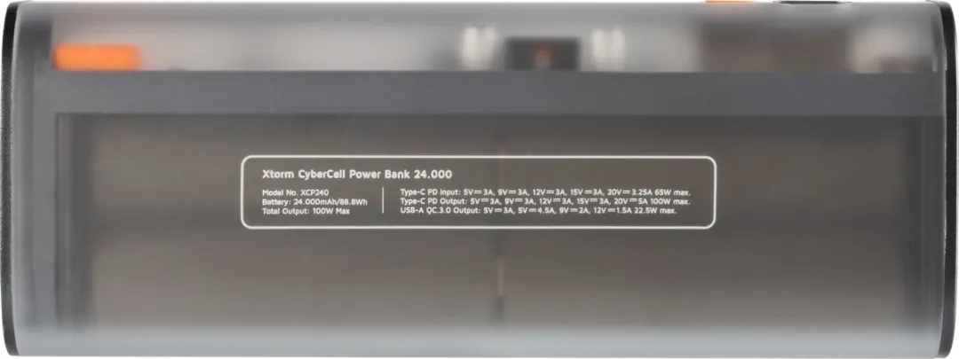 Xtorm CyberCell 100W Powerbank XCP240 - 24.000mAh - USB-A/USB-C PD - Transparant