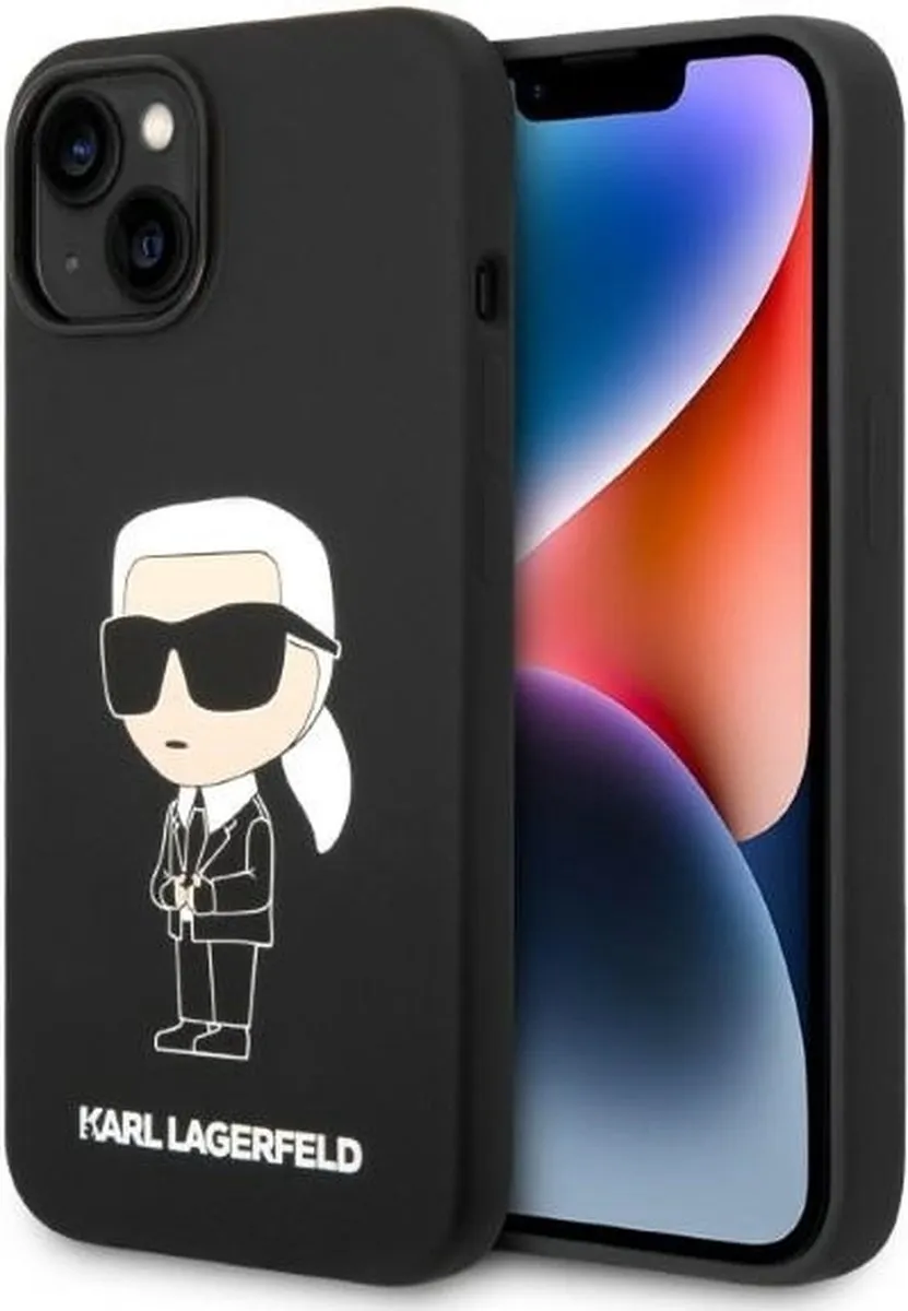 Karl Lagerfeld KLHMP14MSNIKBCK iPhone 14 Plus Hoesje - Zwart - Siliconen - MagSafe