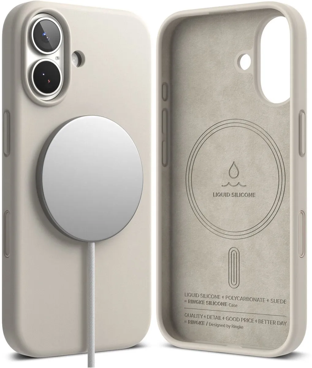 Ringke Silicone MagSafe Hoesje iPhone 17 - Beige - afbeelding 6 van 6
