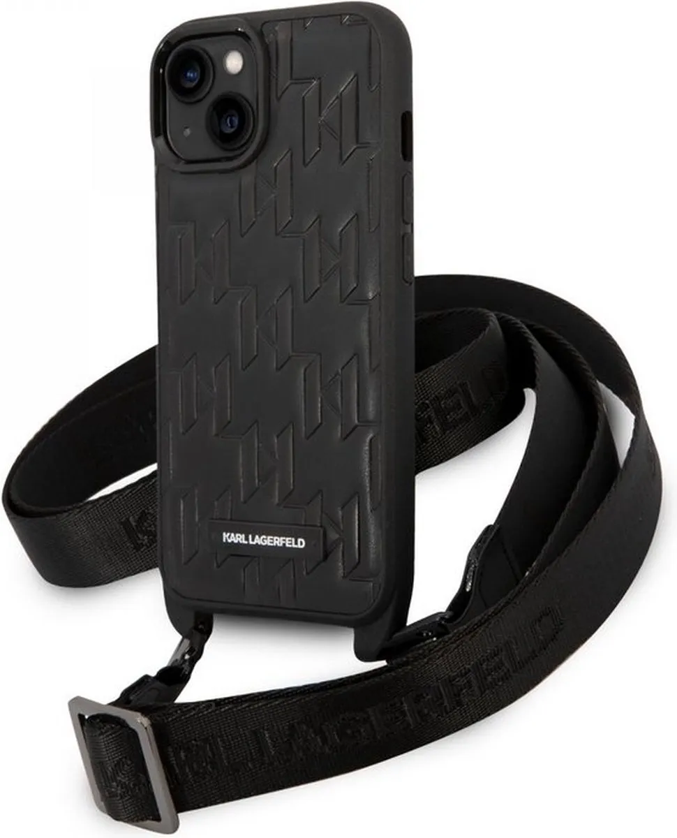 Karl Lagerfeld Saffiano Monogram Strap iPhone 14 Hoes