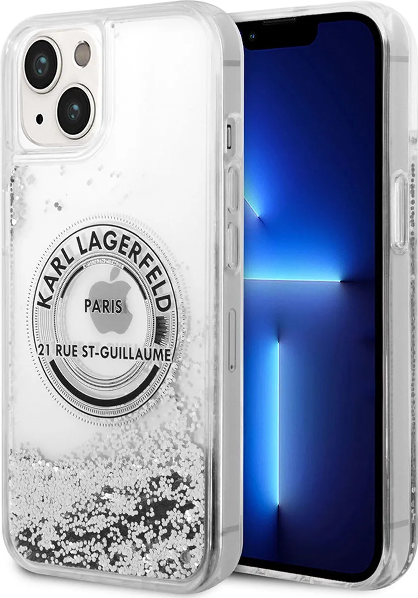 Karl Lagerfeld iPhone 14 Plus Hoesje - Effen Zilver