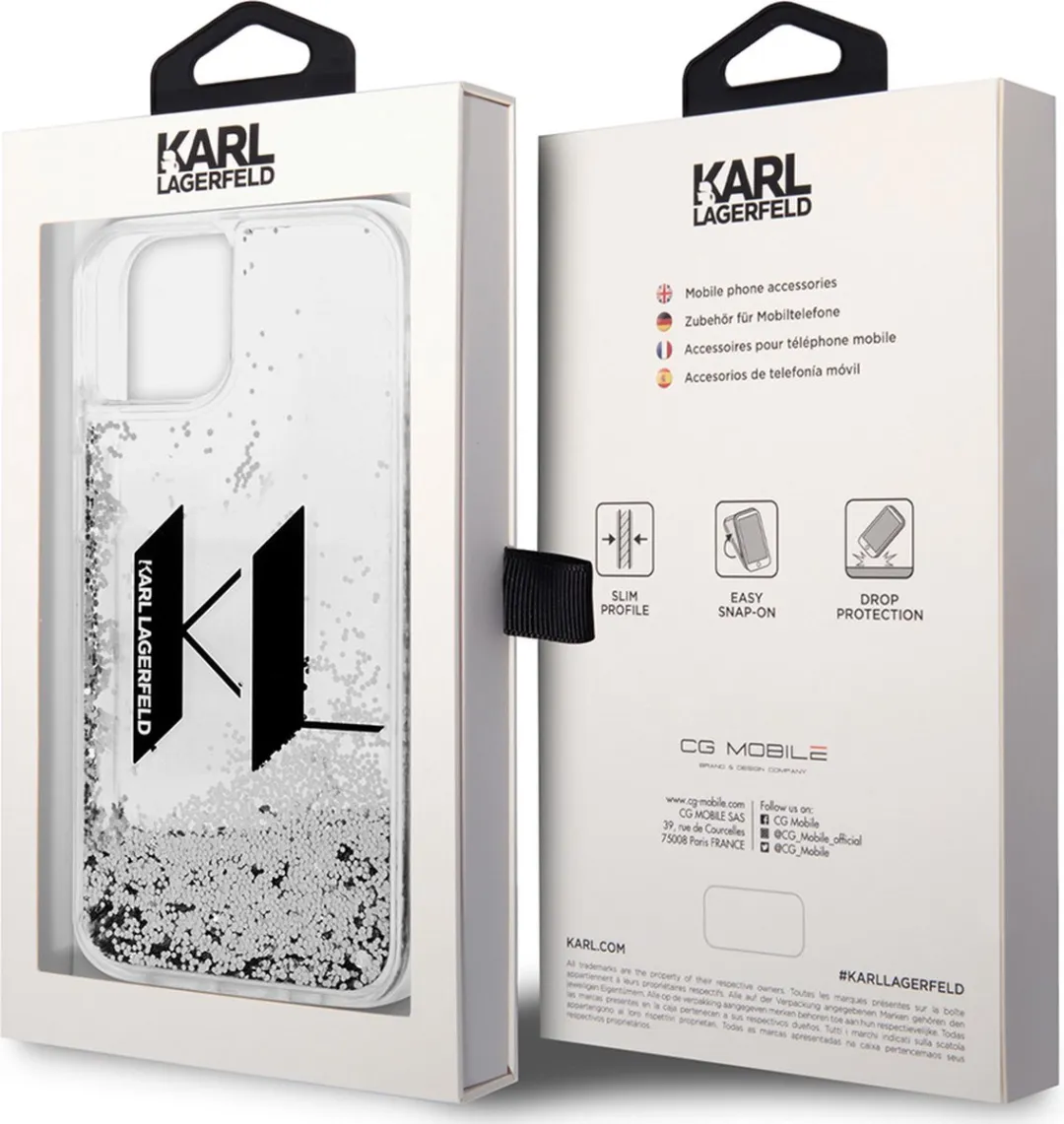 Karl Lagerfeld iPhone 14 Plus Hoesje - Effen Zilver
