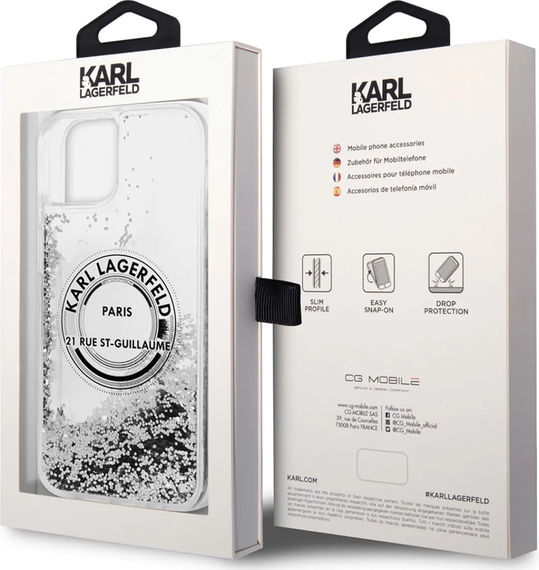 Karl Lagerfeld iPhone 14 Plus Hoesje - Effen Zilver