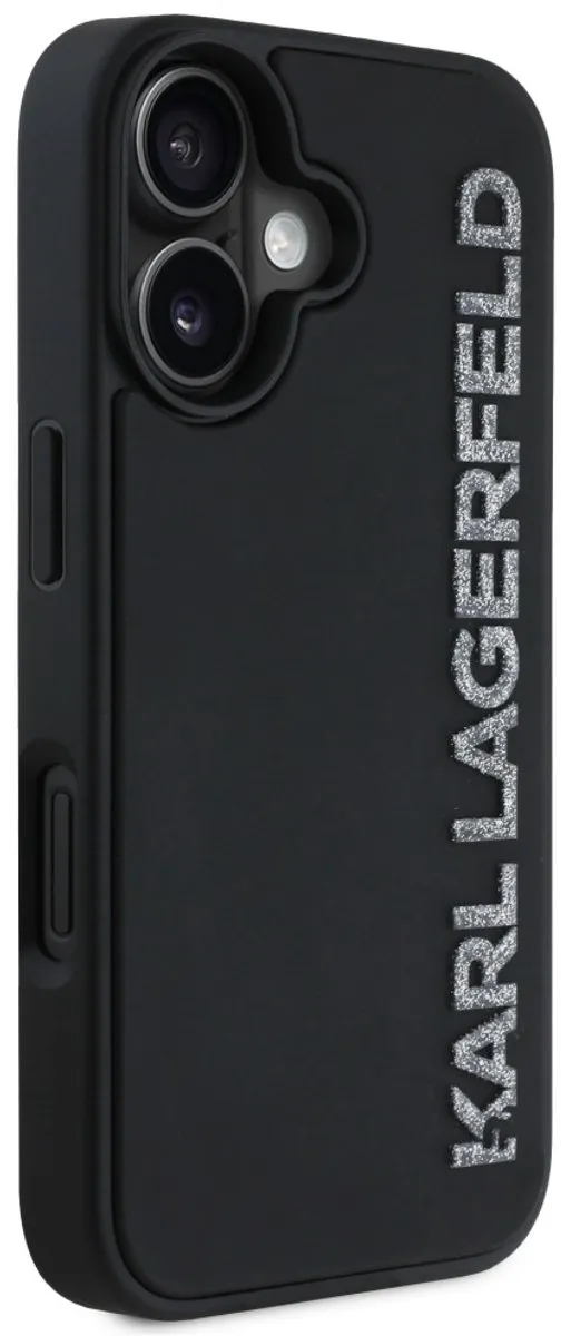 Karl Lagerfeld HC 3D Rubber Verlengd Glitter Hoesje - iPhone 16 - Transparent - afbeelding 6 van 6