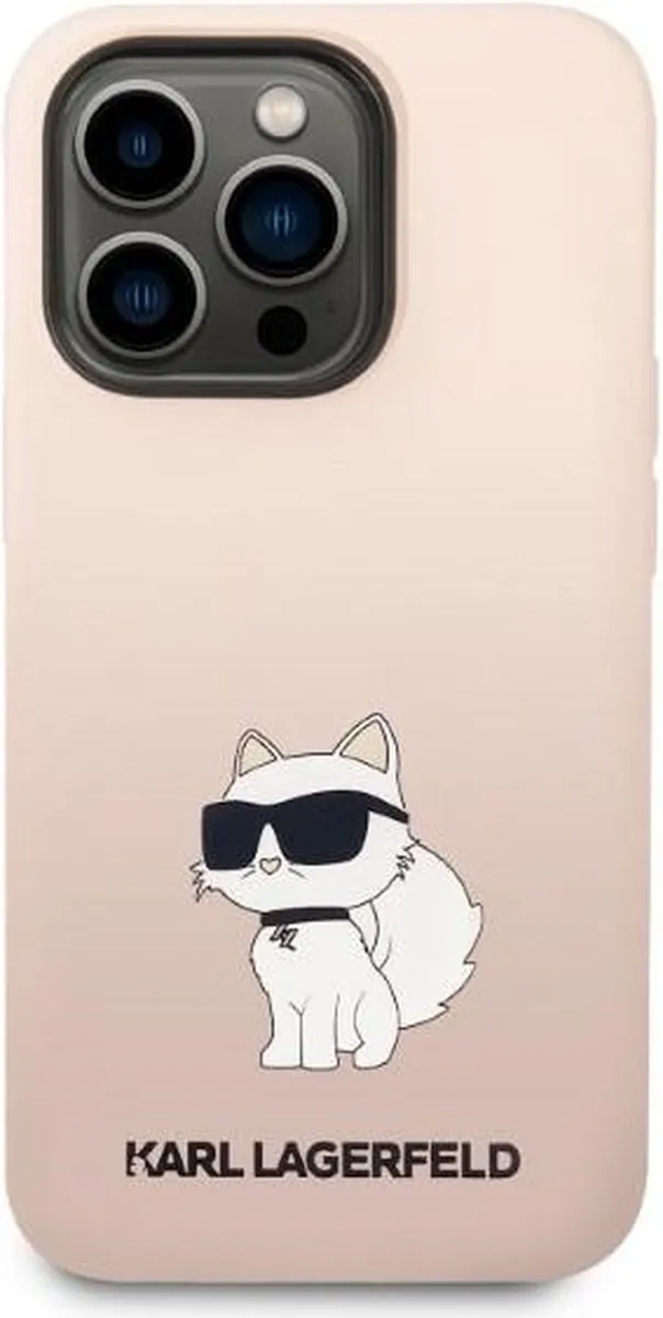 Karl Lagerfeld KLHCP14LSNCHBCP iPhone 14 Pro Hoesje - Roze