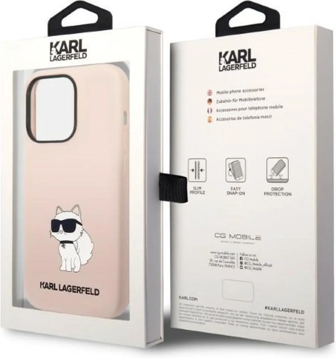 Karl Lagerfeld KLHCP14LSNCHBCP iPhone 14 Pro Hoesje - Roze