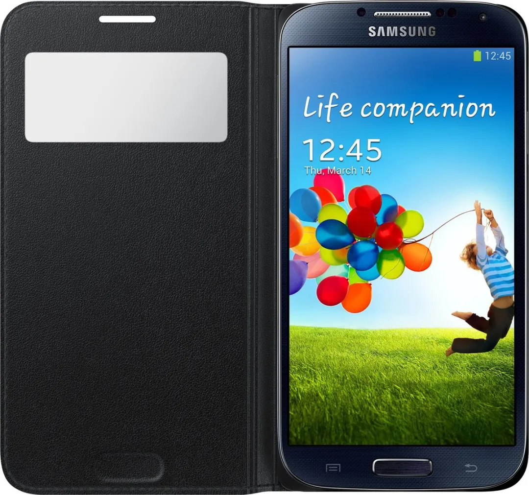 Samsung S View Cover Leder Galaxy S4 - Zwart