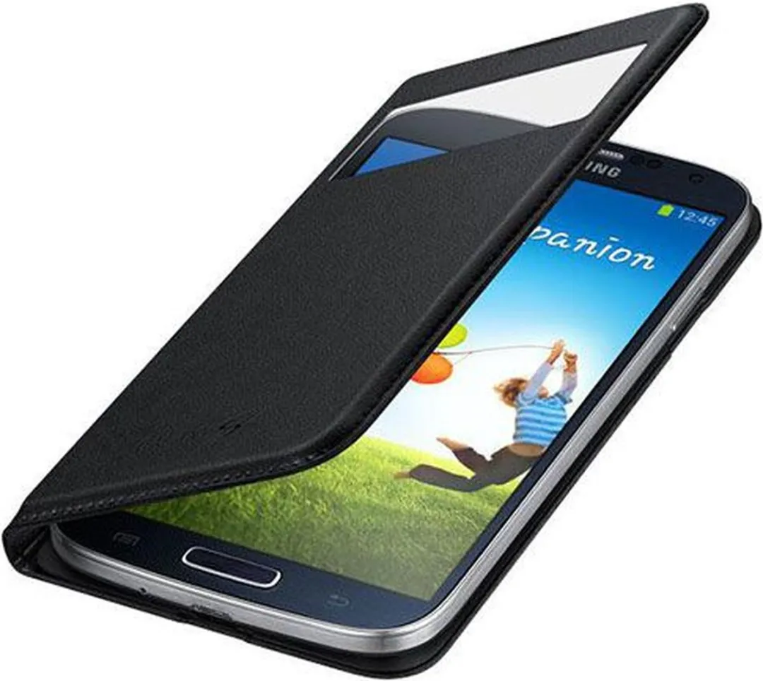 Samsung S View Cover Leder Galaxy S4 - Zwart