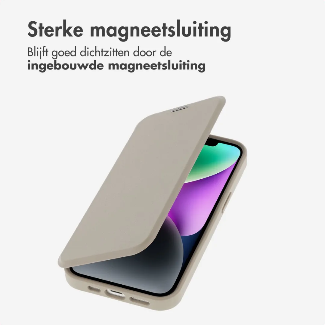 Imoshion Hoesje iPhone 14/13 Beige - MagSafe Bookcase - 2 Pasjes